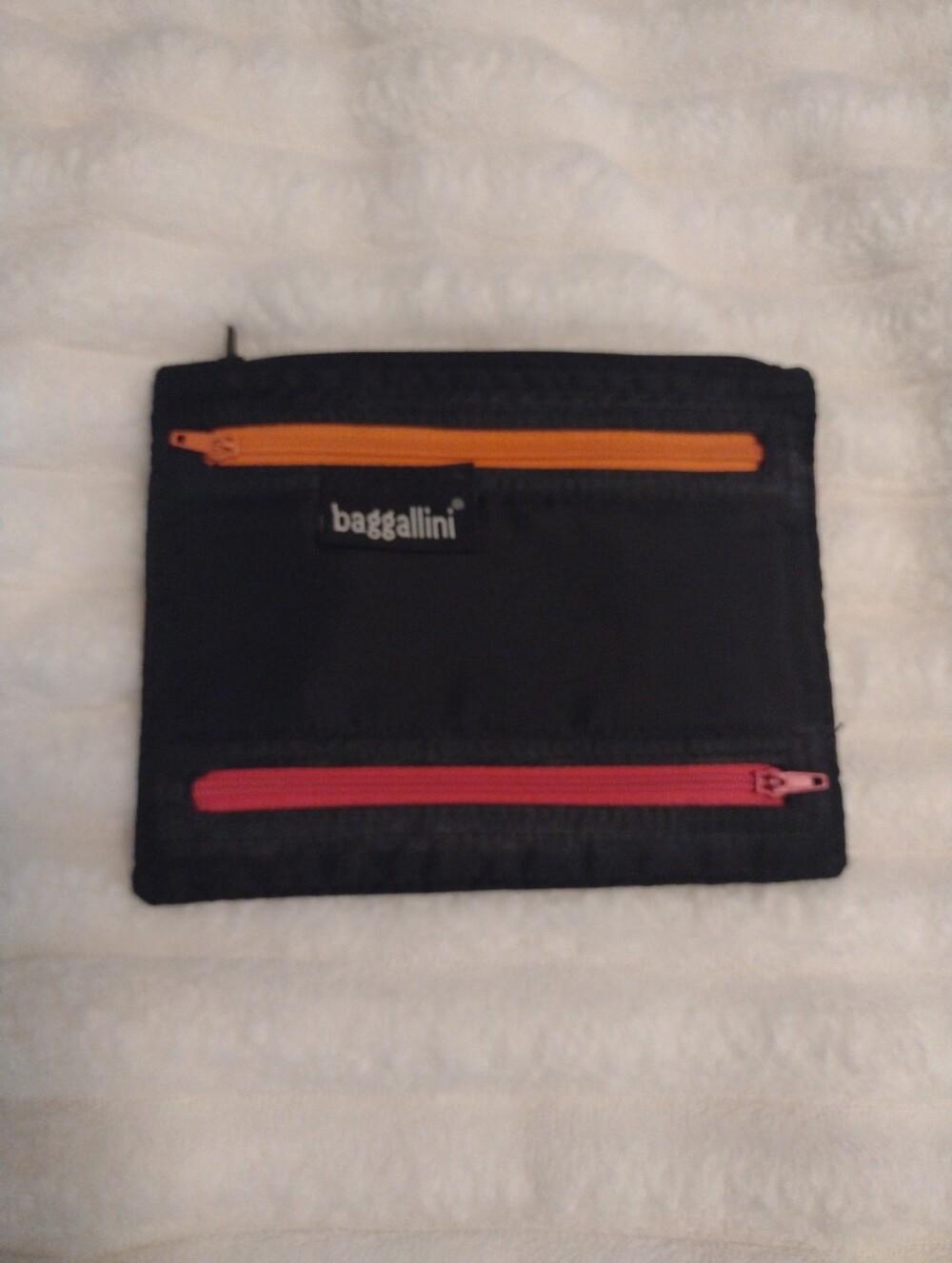 Baggallini Passport Currency Belt Bag Black Travel Multi Color 5 Zipper Pockets